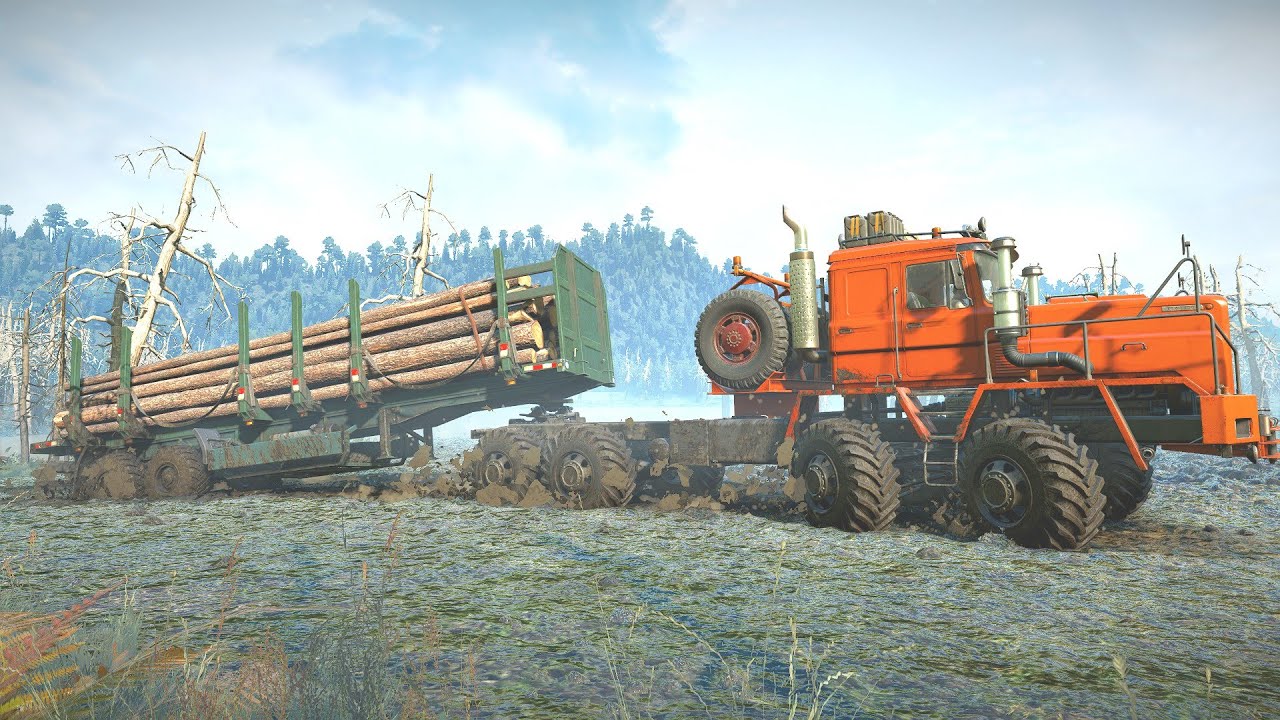 What Happens When a MONSTER TRUCK Tows Logs in SnowRunner? | EnhCrea 