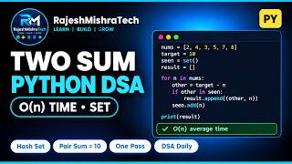 Python DSA Problem 🔥 Find Pairs That Sum to a Target | Two Sum Problem #Python #Coding