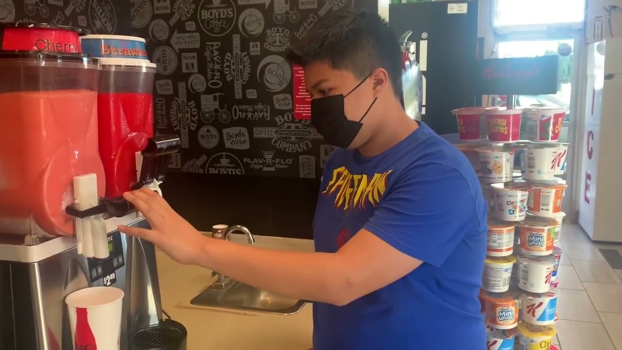 Arco Gas Station Cherry Lemonade Slushies in Downey California YouTube