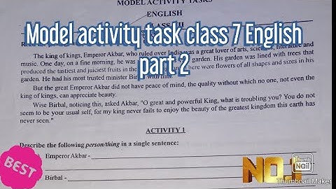Model activity task class 7 English part 2