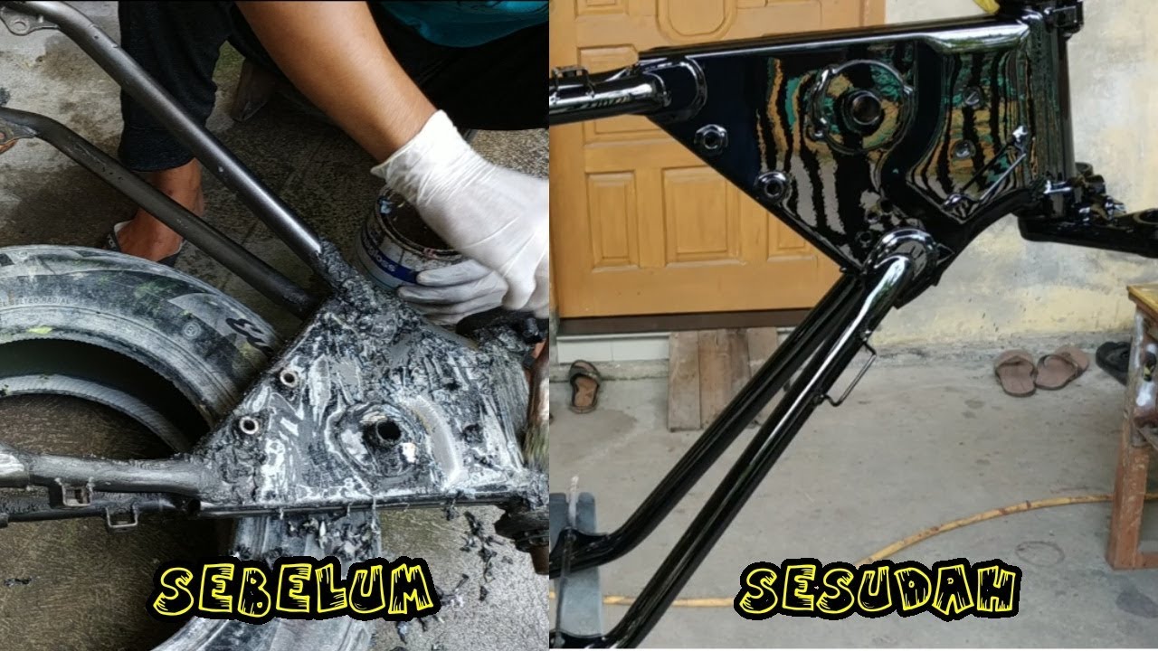  Cat  ulang rangka  motor  scorpio Z YouTube