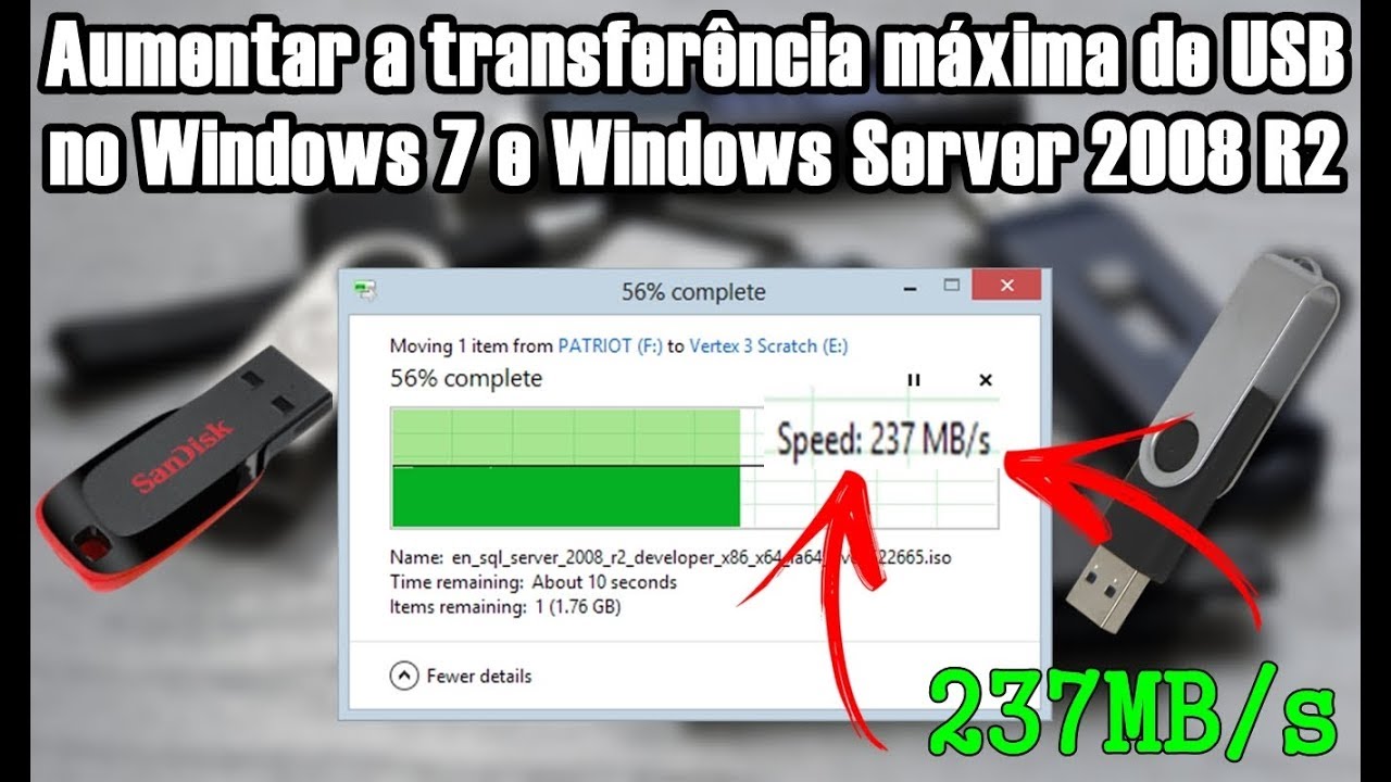 COMO AUMENTAR A VELOCIDADE DO PEN DRIVE USB TRANSFERENCIA NO WINDOWS 7 ...