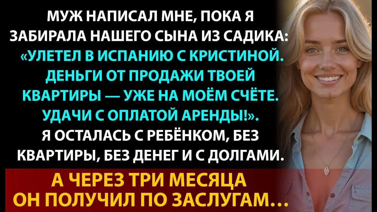 Мой МУЖ сбежал в Испанию с любовницей и моими деньгами.