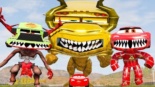 Compilation: Escape From The Giant Explosive Wendigo Monsters Eater Cars VS McQueen Beamng Drive #48