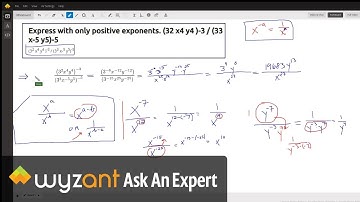 Use properties of exponents to simplify an algebraic expression containing pos/neg integer exponents