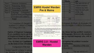 Emrs Hostel Warden Pre Mains Exam For Pattern