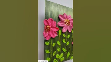 Abstract flowers painting using modeling paste #modelingpaste #youtubeshorts #shorts#diyart #flowers