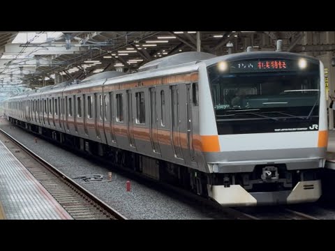 JR東日本E233系0番台H43編成　中央特快高尾行きが国立駅を通過