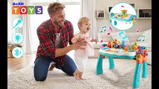 deAO 2 in 1 Bluetooth Learning Activity Table Building Blocks Panel Sound and Light Functions-MFLT-2