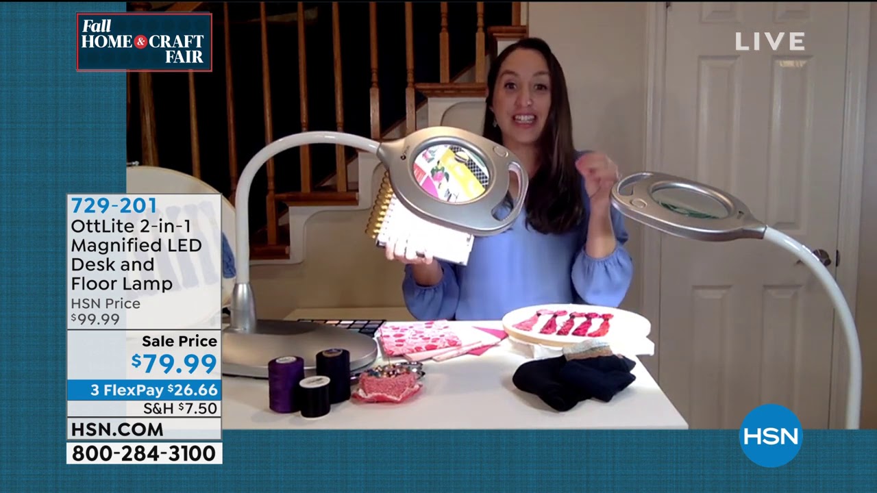 OttLite 2in1 Magnified LED Desk and Floor Lamp