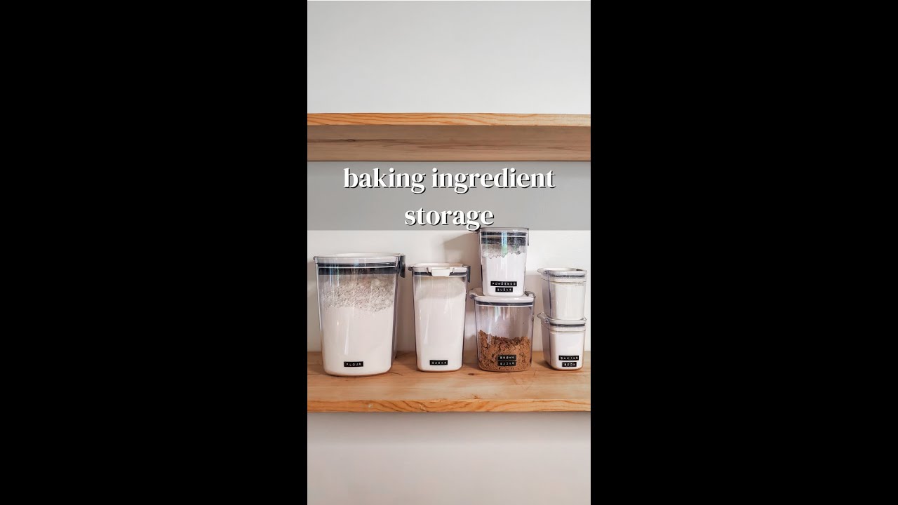 UPGRADE YOUR BAKING INGREDIENT STORAGE! Each canister has a tool to help make baking easy! 