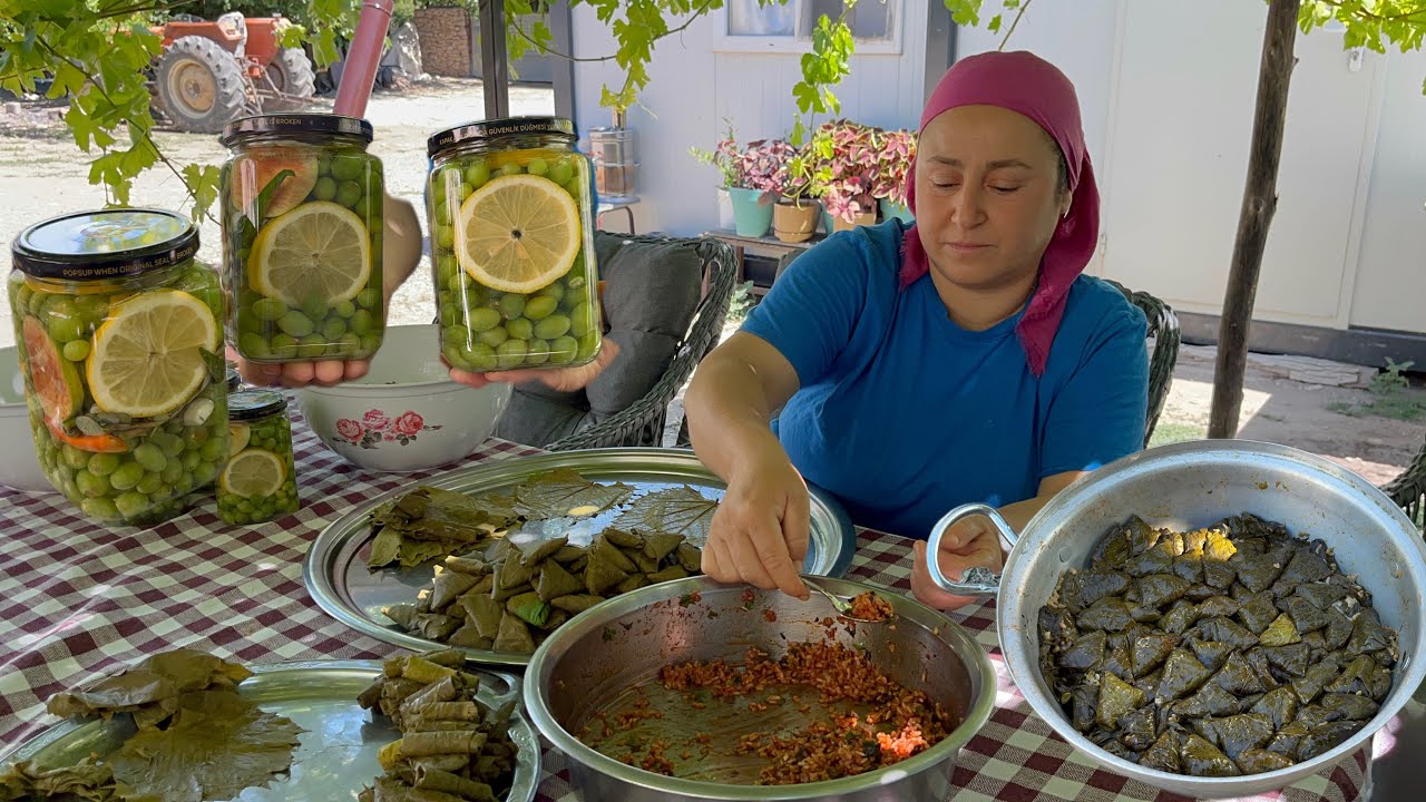 Üzüm Koruğundan Turşu Yapmayı Denediniz Mi ?|Koruk Turşu Yapımı ✅|Kızımla Sarma Sardık