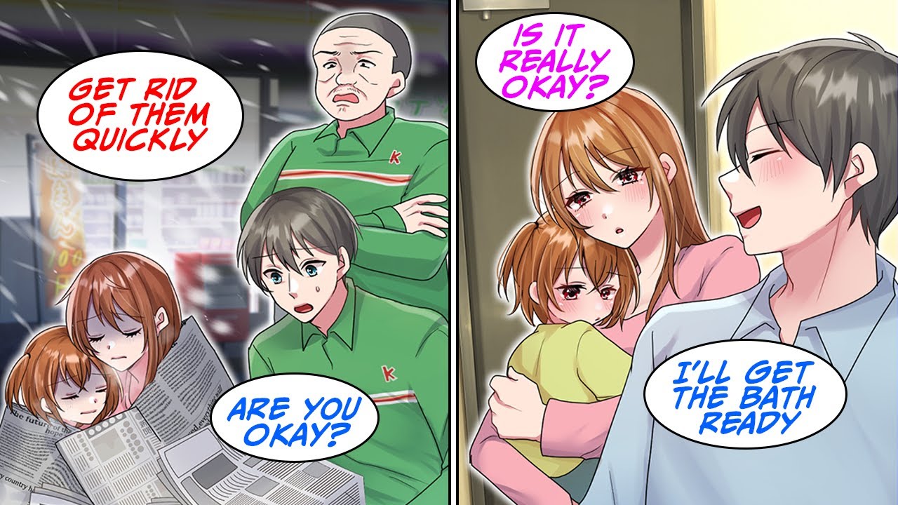 I saved a freezing Mom and Daughter from the parking lot at night... [Manga Dub]