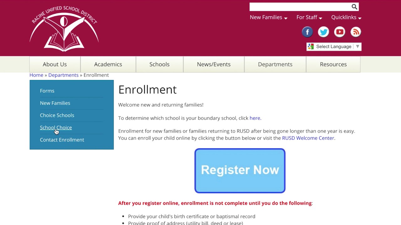 RUSD How to Register for School Choice YouTube