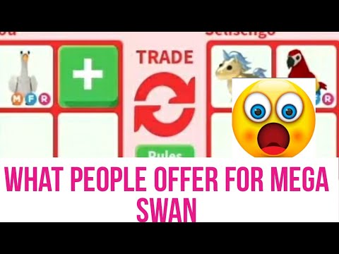 What People Trade For Mega Neon Swan In Adopt Me Trading Youtube