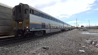 BNSF 7107 West Meets Amtrak #716 East @ Stockton CA 5/4/2024