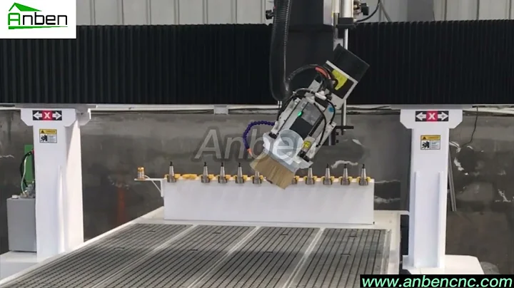 Anben 4 axis cnc router,spindle rotate 180 degree for 3D mold，auto tool change functions