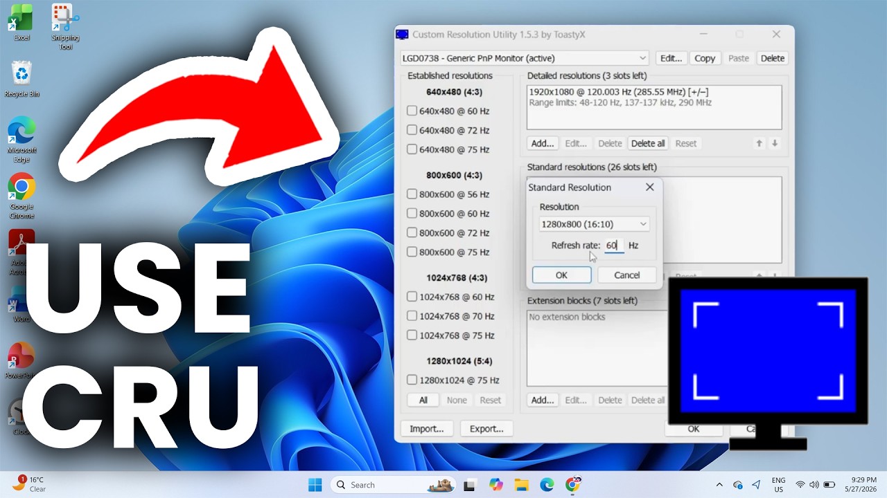 Cru Resolution How To Use Custom Resolution Utility (CRU) - Step By Step - YouTube