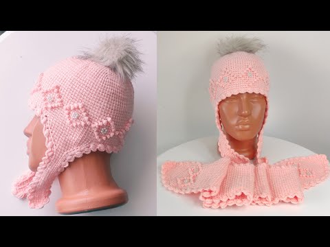 Örgü Bere-Atkı Yapılışı (1. Bölüm) / Tunus İşi Bere Knitting Beret-Scarf Making #handmade #örgü