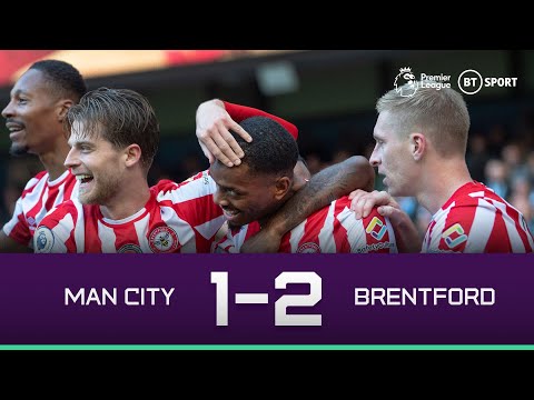 Man city v brentford (1-2) | toney brace secures away win at etihad | premier league highlights