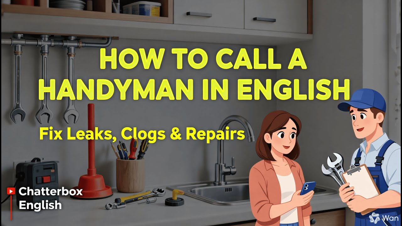 How to Call a Handyman in English | Fix Leaks, Clogs & Repairs (Practical Dialogue)