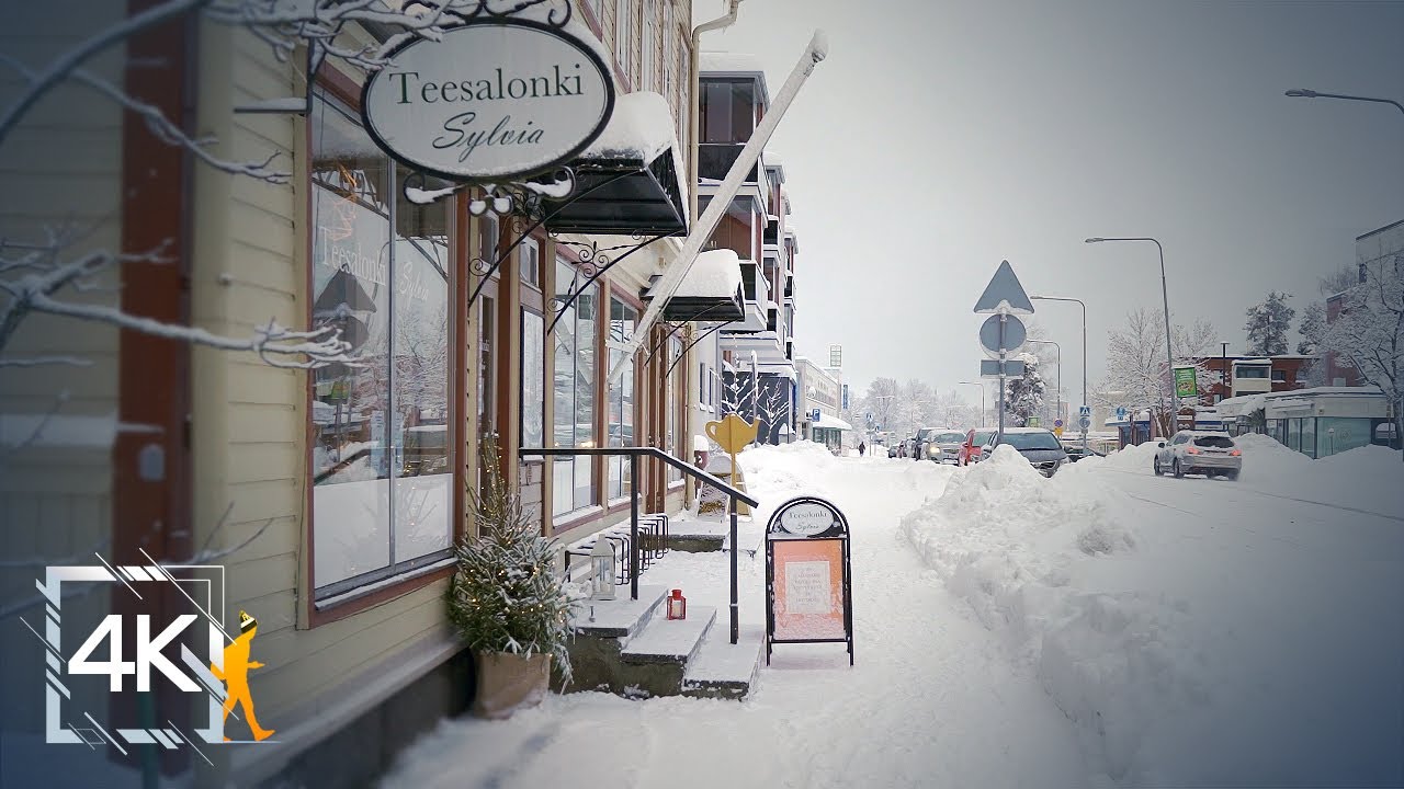 Gray Snow Walk in Hyvinkää City After Heavy Snowfall - Life in Finland
