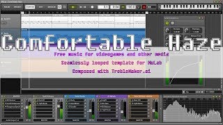 Comfortable Haze - 100bpm groove made with TrebleMaker.ai and MuLab
Comfortable Haze is a free, chilled out 100bpm groove for games and other media. Made with MuLab using an AI generated composition from TrebleMaker.ai.
More info: http://treble.ugotsta.com/
The MuLab template uses 4 channels of native sounds. No external plugins needed.
Template contents:
- Rock Kit with Tight Room reverb on Drums
- Wurly with Amp Sim 30 and Crusher for Chords with short Accompaniment part
- B3 with Arpeggiator, Bit Reducer and Tight Room reverb on Melody
- Bass 305 with Tight Room reverb for combined Bass and Melody
- Bit Reducer, Level Compressor and Spectrum Analyzer on Master channel
Project folder: https://goo.gl/EmgWEQ Comfortable Haze - 100bpm groove made with TrebleMaker.ai and MuLab