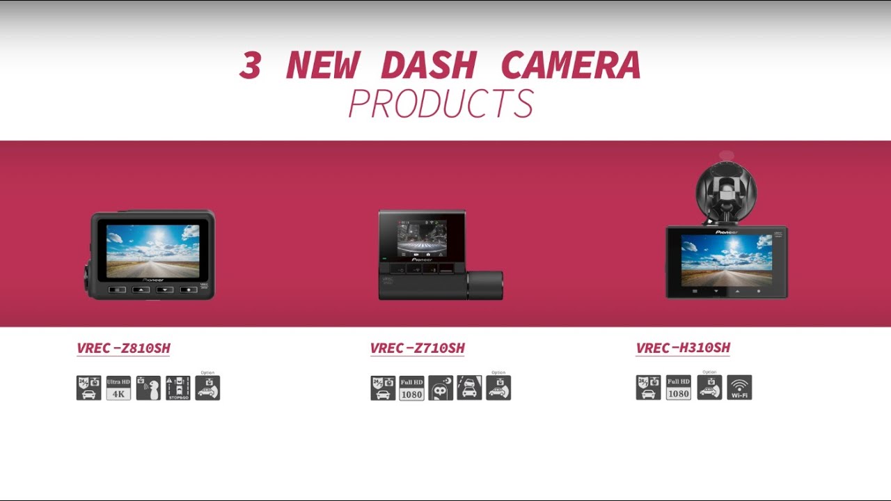  Pioneer VREC-Z710SH Dash Cam avec WiFi, GPS et Mode 24h/24, 7j/7