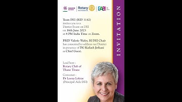 Diversity, Equity and Inclusion by PRID Valerie Wafer, DEI Chair, Rotary International