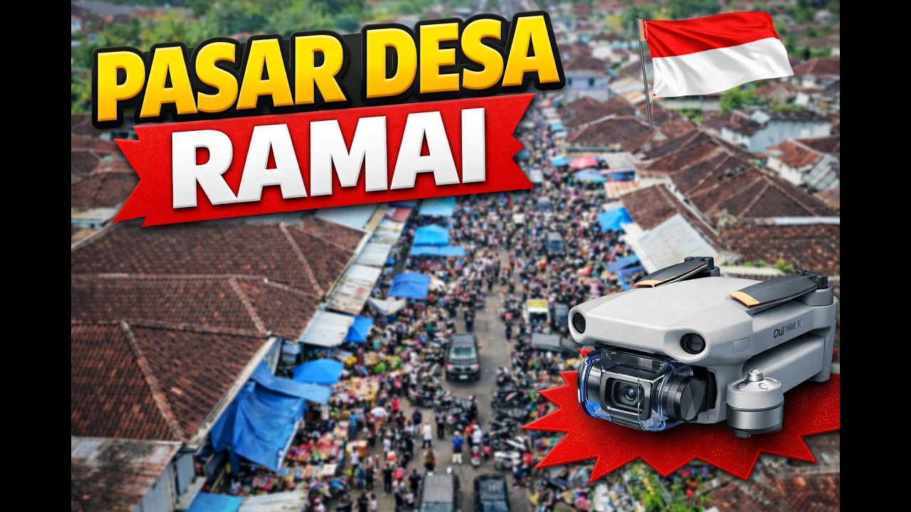 Pasar Desa Sumbermanjing Kulon Malang Jelang Lebaran | Ramai dari Udara Drone DJI Mini 4K
