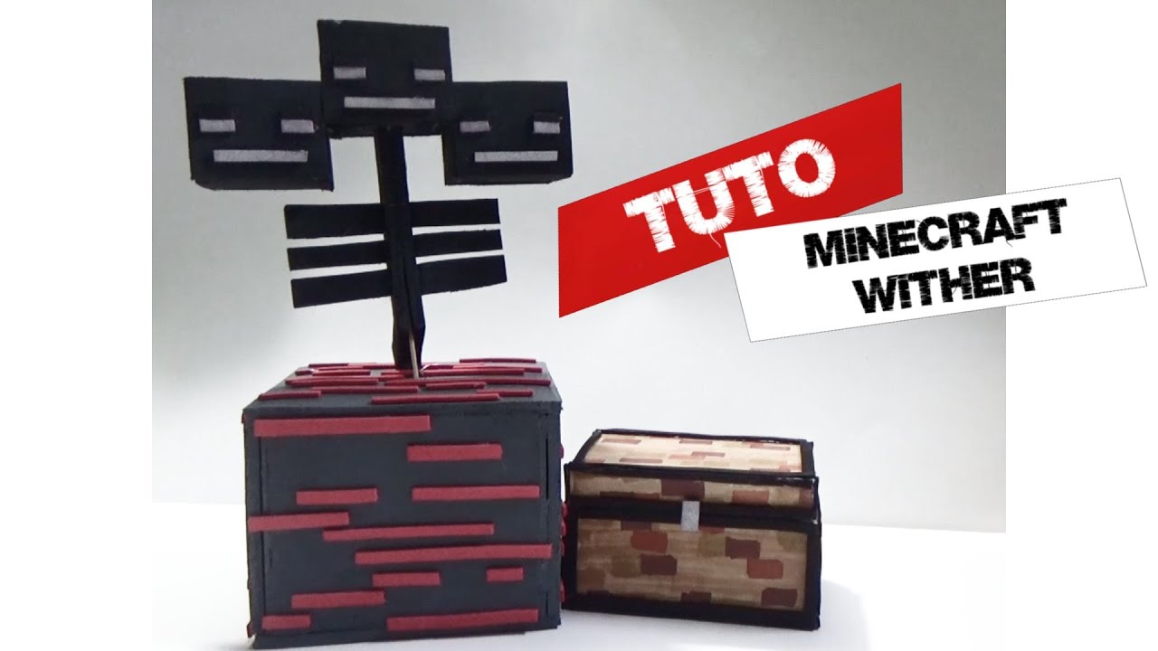 TUTO FABRIQUER UN COFFRE ET WITHER SQUELETTE DE MINECRAFT DIY - YouTube