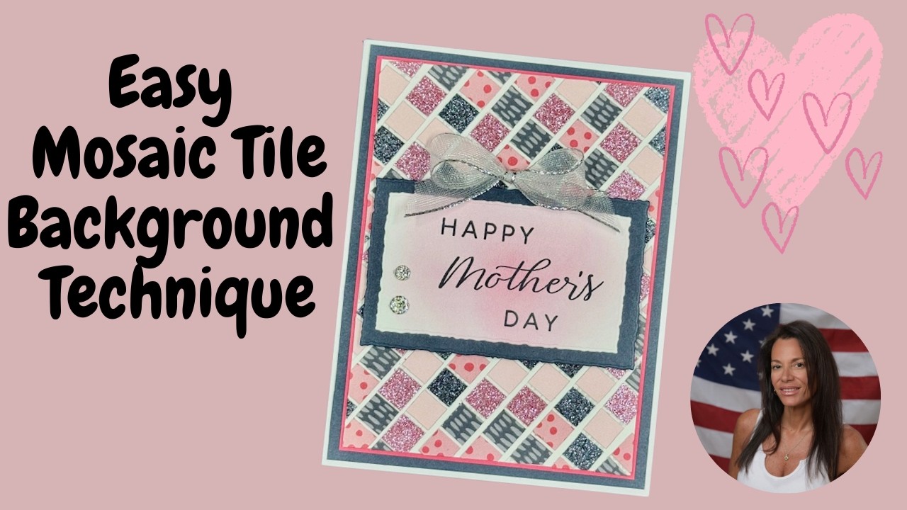 Mosaic Tile Acetate Technique | Easy Cardmaking Background Technique with Paper Strips