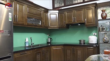Tủ bếp gỗ sồi mỹ nhà anh Hùng - 8b ngõ 68 Nguyễn Khánh Toàn | Nội thất Hpro