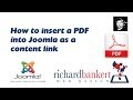 How to insert a PDF into Joomla as a content link