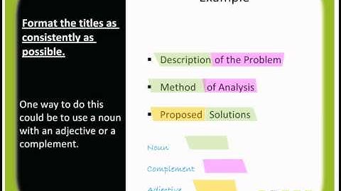 Technical Writing Capsule: Capsule 2: Making Titles Consistent
