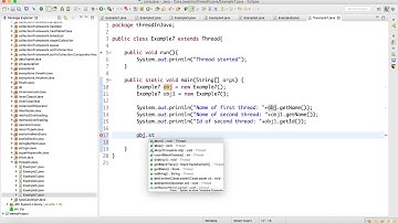getName() setName() and getId() method of thread class
