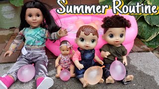 Baby Alive doll Family fun Summer Routine with babysitter