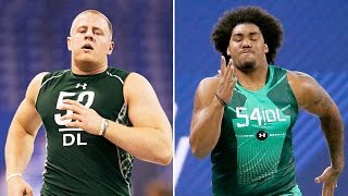 J.J. Watt vs. Leonard Williams in NFL Scouting Combine 40-yard dash simulcam