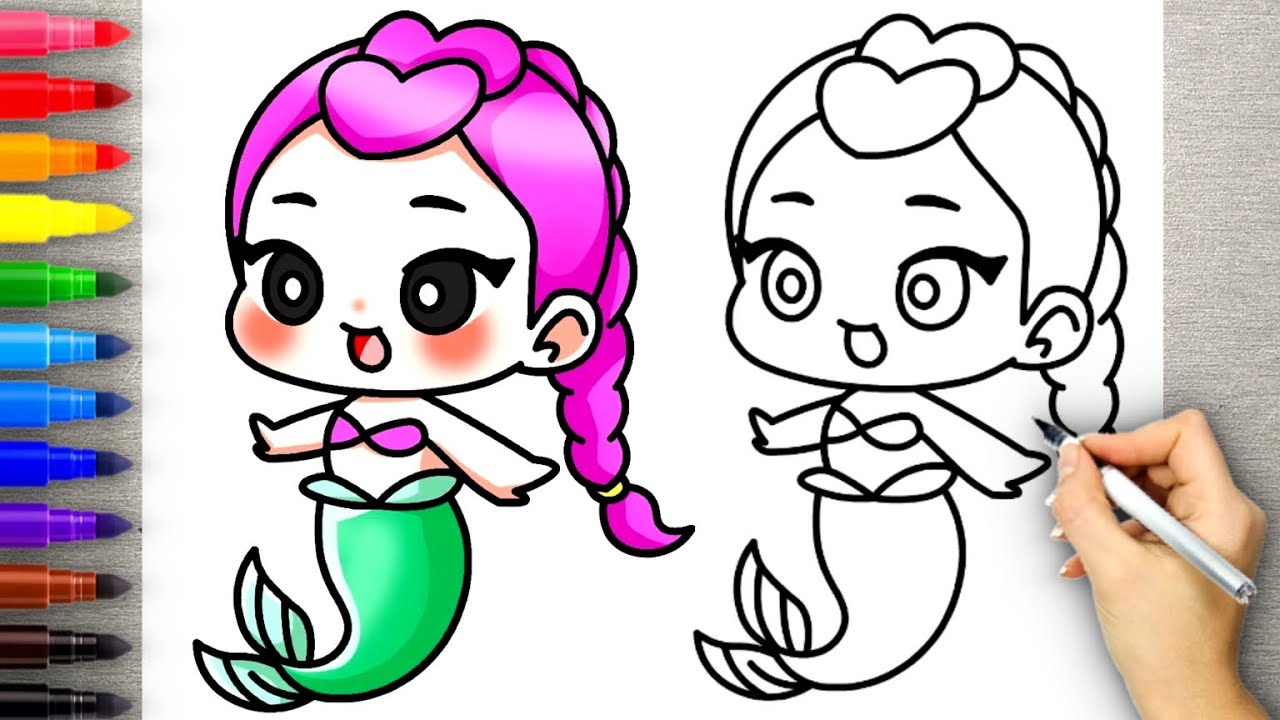 How to Draw Rumi as Huntrix Mermaid | Beginner-Friendly KPop Demon Hunters Art