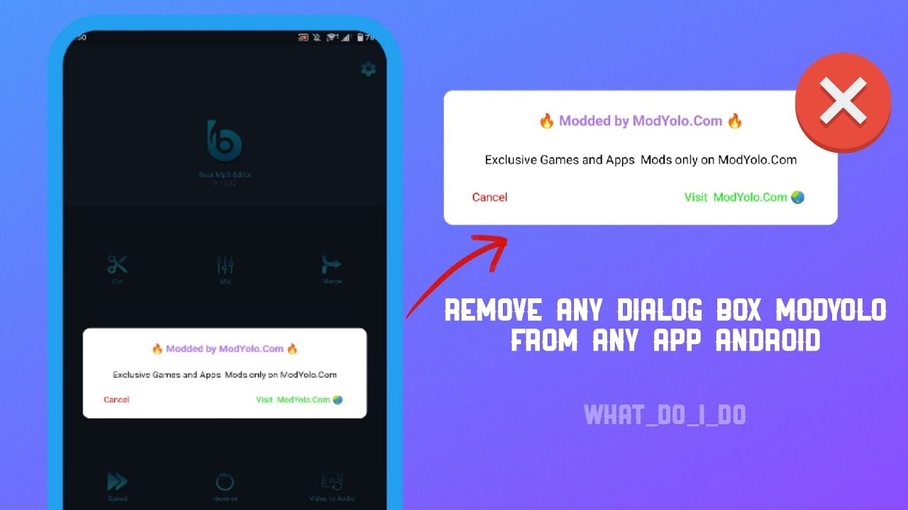 Remove any dialog box ModYolo from any app Android - YouTube