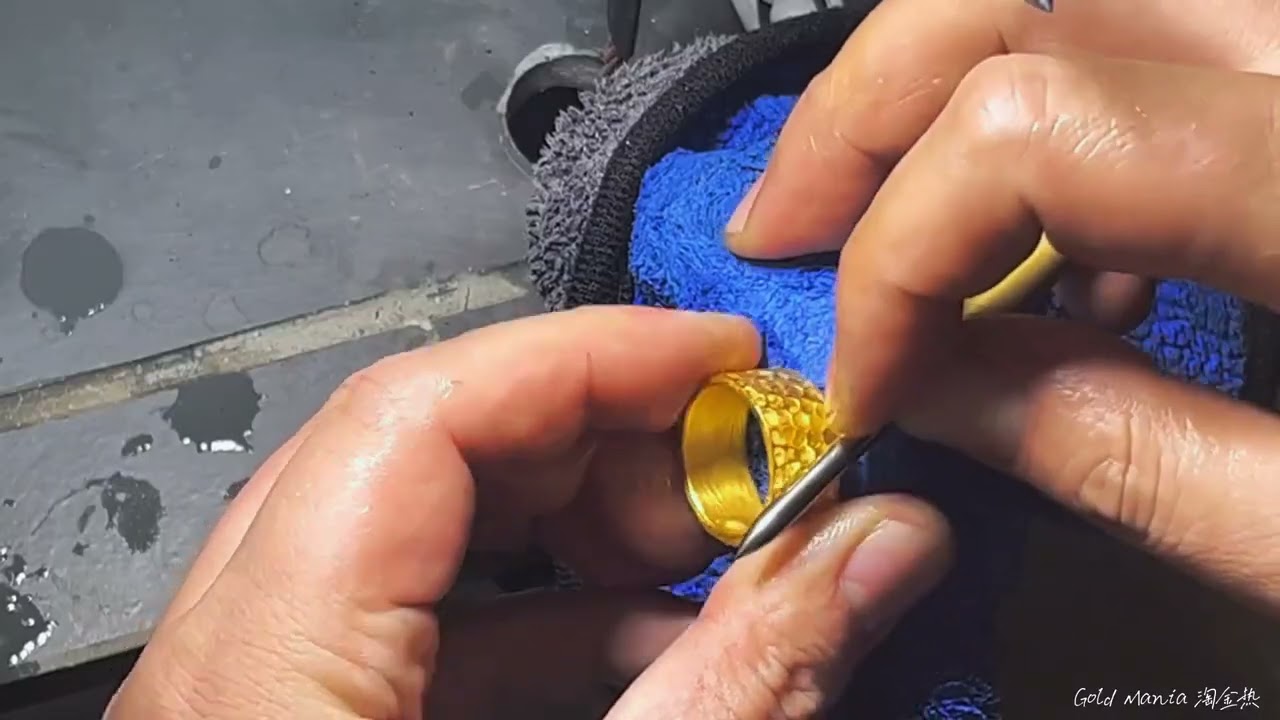 Making a unique design Golden Ring with 24K Gold 