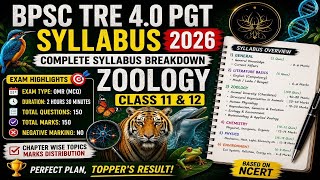 BPSC TRE 4.0 PGT Zoology 2026 🔥 Full Syllabus + Exam Pattern + Preparation Strategy