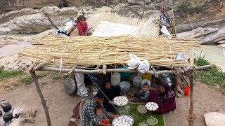 Cooperation of nomadic family in the preparation of sheep curd#iran #nomadic#life @RAZ-1499