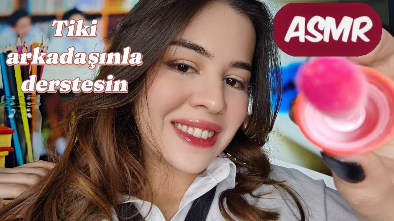 [TÜRKÇE ASMR] ROLEPLAY TİKİ ARKADAŞINLA DERSTESİN 💄🧋🥥
