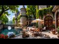 Peaceful Castle Courtyard Jazz 🌿 Cozy Riverside Coffee Music for Reading, Work & Unwind