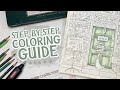 Walking you through step-by-step coloring this door in detail!  - Adult Coloring Tutorial