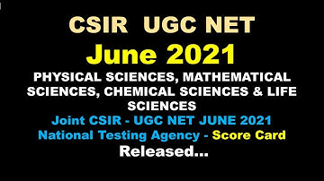 CSIR UGC NET June 2021 Physical Sciences | Score Card Released | SS Academy for Physics