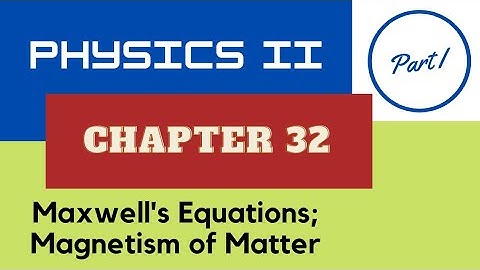 Physics II - Ch. 32 Maxwell’s Equations; Magnetism of Matter - Part I - Spring 2022
