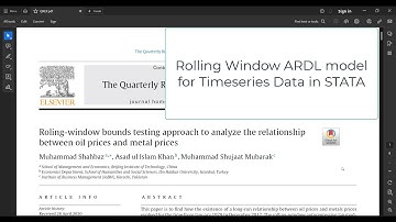 STATA Time Series Tutorial: the Rolling Window RARDL