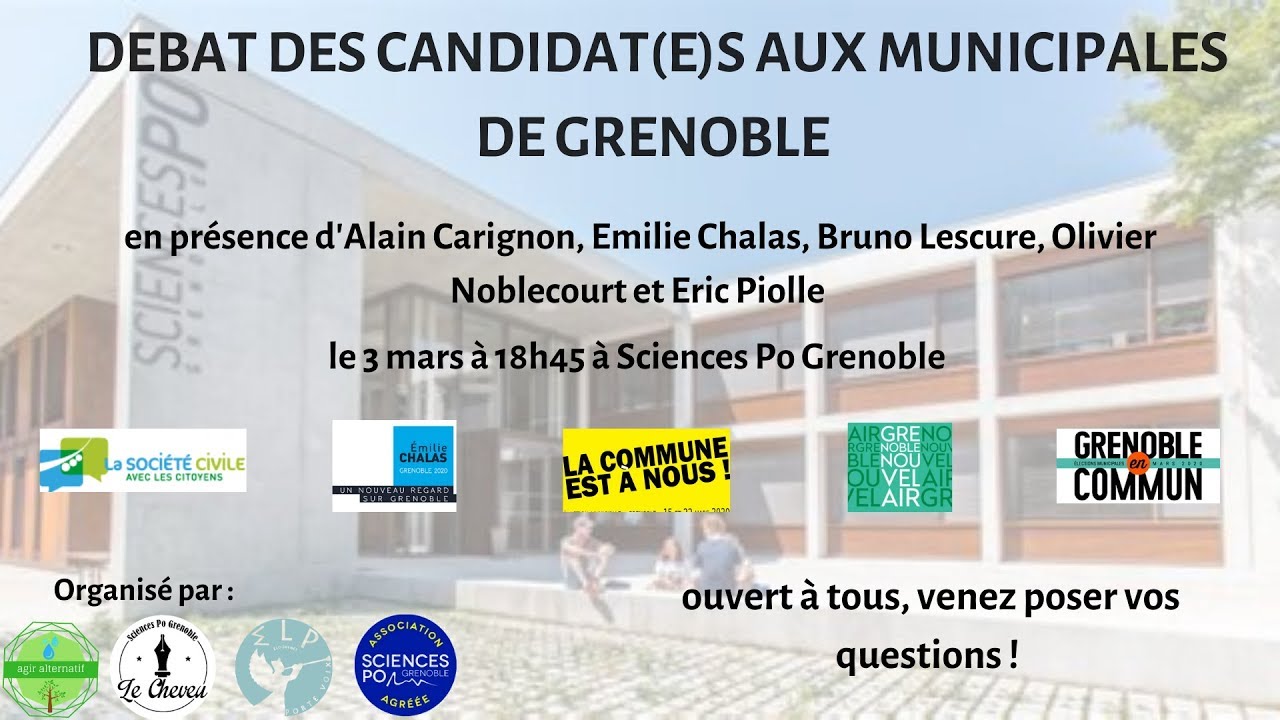 Débat des municipales Grenoble 2020 // Sciences Po Grenoble